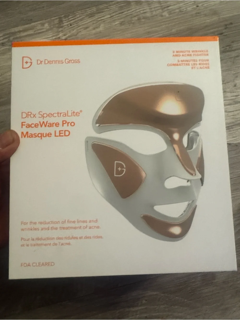 LED Facial Rejuvenation Mask — Rose Gold and White